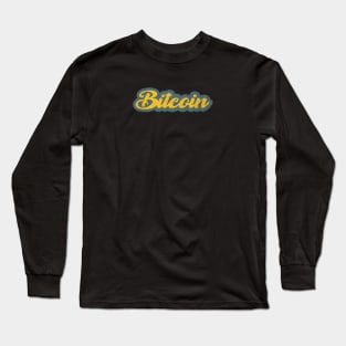 Bitcoin Retrowave Aesthetic Long Sleeve T-Shirt